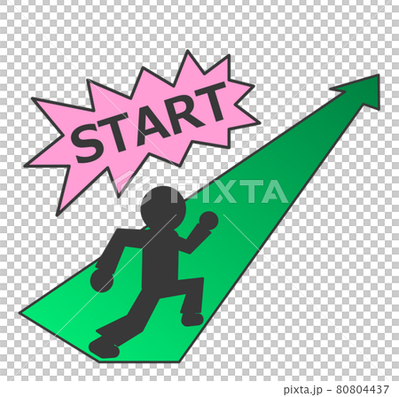目標に向かって走る人のイラスト 目標に向かって走る人のイラスト 80804437