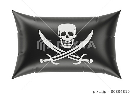 Pillow with Pirate flag. 3D rendering Pillow with Pirate flag. 3D rendering 80804819