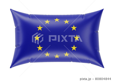 Pillow with The EU flag. 3D rendering 80804844