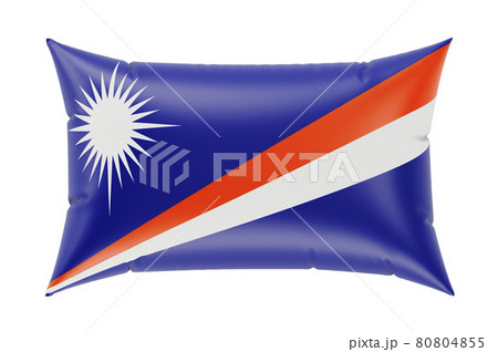 Pillow with Marshallese flag. 3D rendering Pillow with Marshallese flag. 3D rendering 80804855