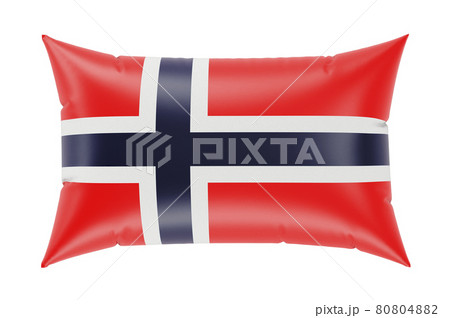 Pillow with Norwegian flag. 3D rendering 80804882
