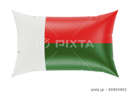 Pillow with Madagascar flag. 3D rendering 80804892