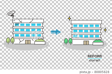 用於翻新公寓和共管公寓的矢量插圖素材/圖標/房屋/家 80805828