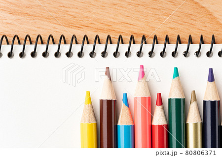 Sketchbook And Colored Pencils. Stock Photo, Picture and Royalty Free  Image. Image 12147963.