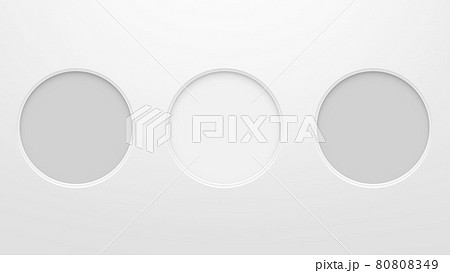 ペーパークラフト ポッカリ開いた丸い穴が3個 16 9 のイラスト素材