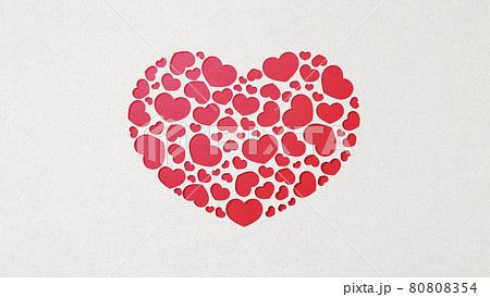 ハート バレンタインデー ペーパークラフト グリーティングカード【16:9】 ハート バレンタインデー ペーパークラフト グリーティングカード【16:9】 80808354