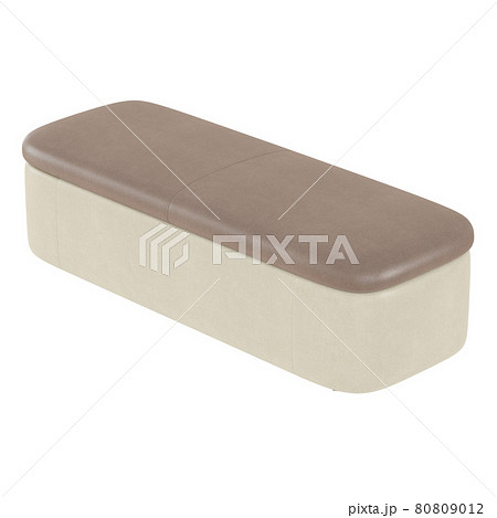 Brown-beige fabric banquette on a white background. 3d rendering Brown-beige fabric banquette on a white background. 3d rendering 80809012