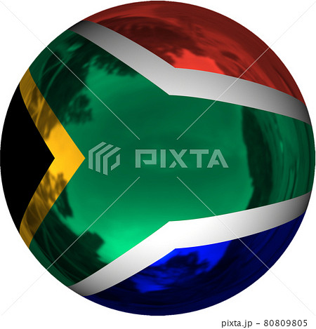 ボール形状の南アフリカ共和国の国旗のイラスト素材