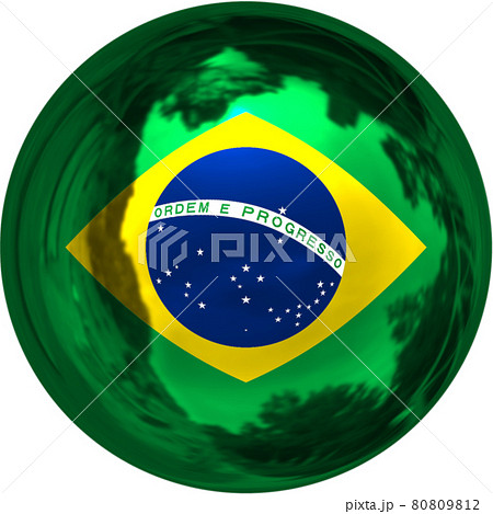ボール形状のブラジル国旗のイラスト素材