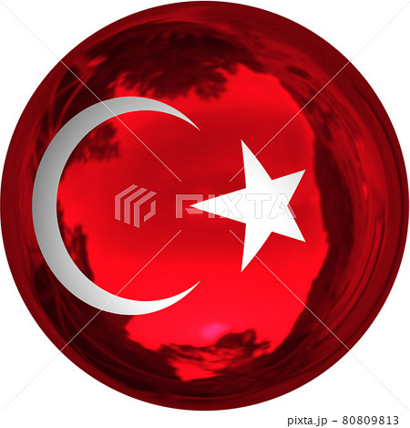 ボール形状のトルコ国旗のイラスト素材