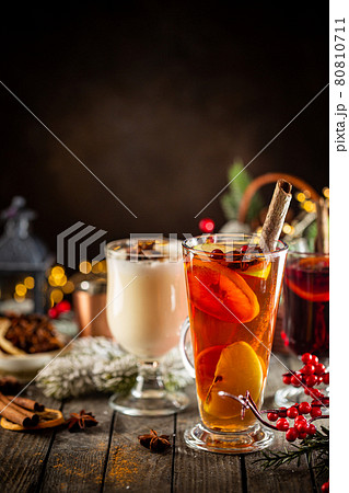 Winter alcoholic hot drinks 80810711
