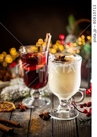 Winter alcoholic hot drinks 80810713