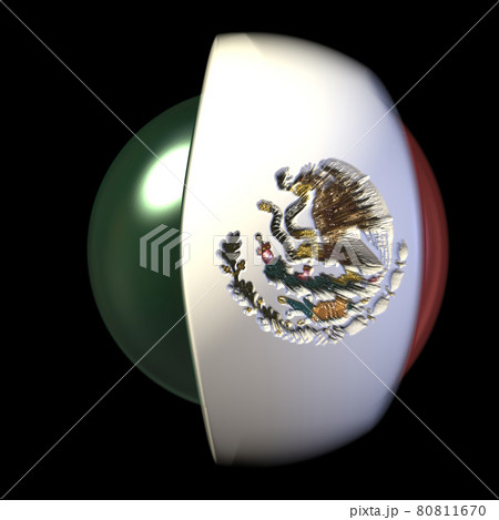 3d調のボール形状メキシコ国旗のイラスト素材