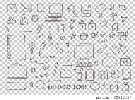 Assorted hand-painted business icon set (monochrome) Assorted hand-painted business icon set (monochrome) 80812184