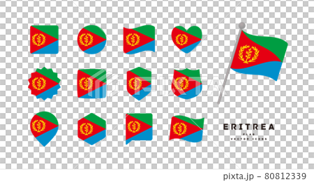 エリトリアの国旗 色々な形のアイコンセット ベクターイラスト エリトリアの国旗 色々な形のアイコンセット ベクターイラスト 80812339
