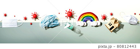 Coronavirus and Covid-19 theme objects 80812443