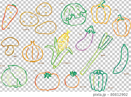 野菜線画イラストセット 80812902