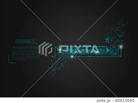 Abstract isolated blue image of a minus sign. Polygonal illustration looks like stars in the blask night sky in spase or flying glass shards. Digital design for website, web, internet. 80813060