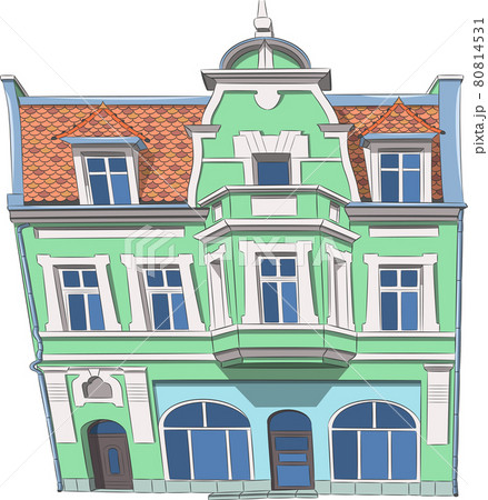 Traditional Polish green stone house in Swinoustje. 80814531