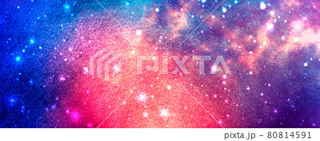 Vector cosmic illustration. Beautiful colorful space background. Watercolor Cosmos 80814591