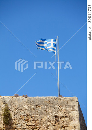 Fluttering Greek flag 80814733
