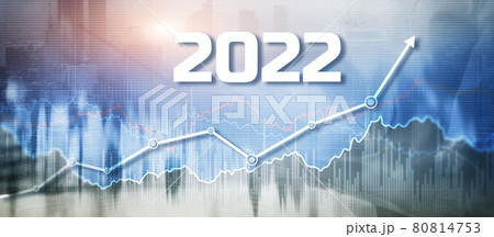 New year 2022 financial technology is changing business. Growth graph with return on investment idea 80814753