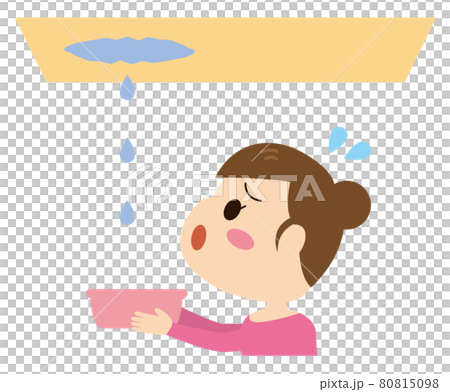 雨漏りに困る女性 雨漏りに困る女性 80815098