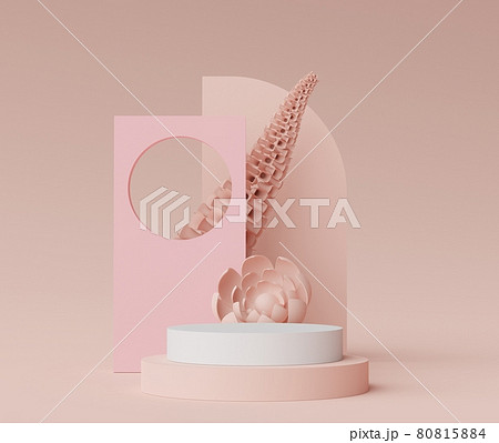 3d render of Abstract minimal display podium for showing products, cosmetic presentation and mock up with Cactus trees. Showcase scene with pastel earth tone and tropical environment background. 3d render of Abstract minimal display podium for showing products, cosmetic presentation and mock up with Cactus trees. Showcase scene with pastel earth tone and tropical environment background. 80815884