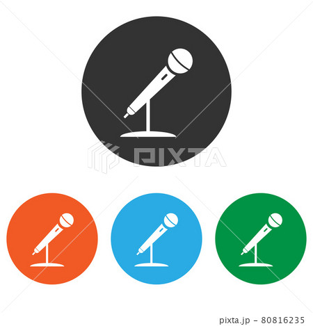 Microphone mic icon. Vector illustration, flat design. 80816235