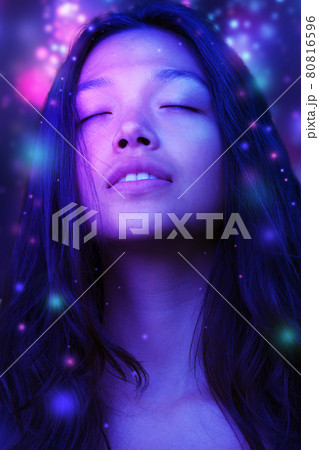 A digitally manipulated artistic portrait of a woman A digitally manipulated artistic portrait of a woman 80816596
