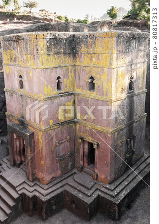 lalibela ancient rock-hewn monolithic churches landmark heritage site in ethiopia 80817313