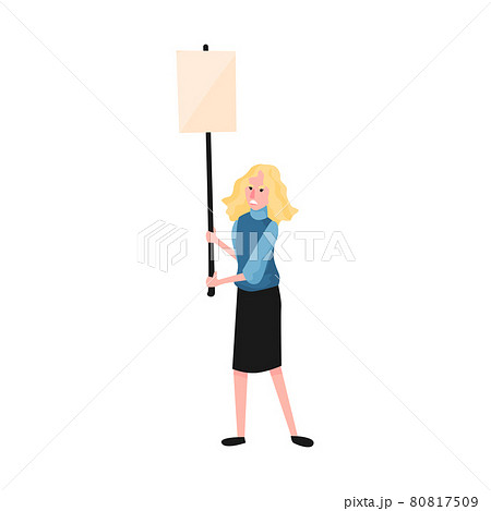 Flat Protesting Woman 80817509