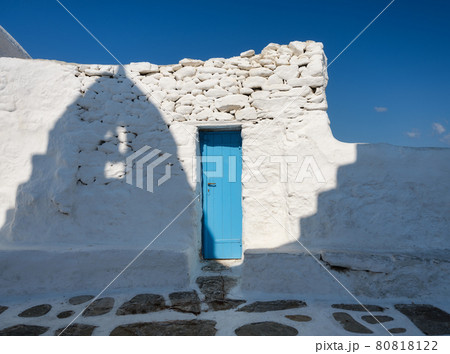 Traditional courtyard entrance in the Greece village. Traditional architecture. Traditional courtyard entrance in the Greece village. Traditional architecture. 80818122