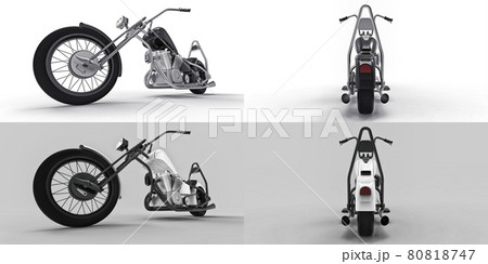 3d illustration. Classic custom motorbike. 3d rendering. 3d illustration. Classic custom motorbike. 3d rendering. 80818747