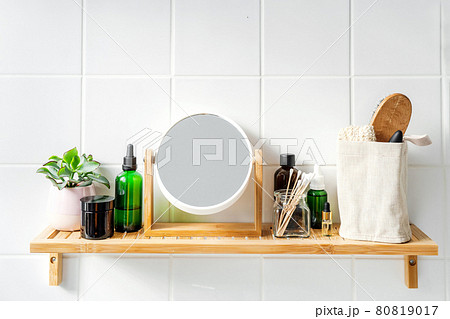 Sustainable organic cosmetics in bathroom 80819017