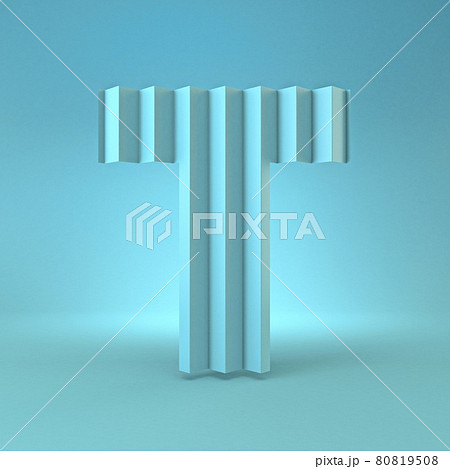 Cold blue font Letter T 3D 80819508