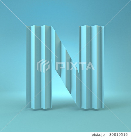 Cold blue font Letter N 3D Cold blue font Letter N 3D 80819516