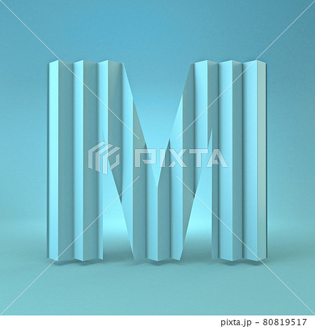 Cold blue font Letter M 3D 80819517