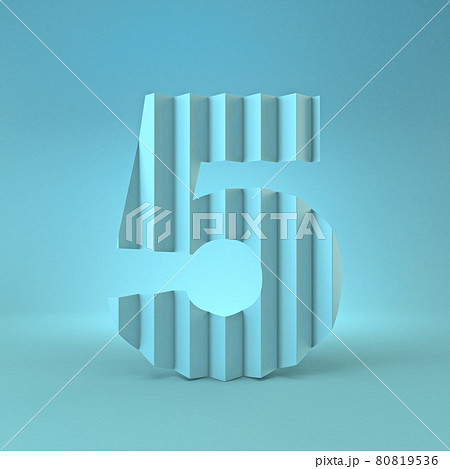 Cold blue font Number 5 FIVE 3D 80819536