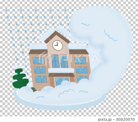 遭受雪崩的學校的矢量圖 遭受雪崩的學校的矢量圖 80820070