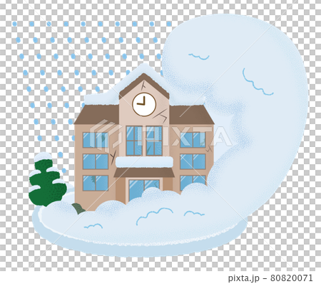 遭受雪崩的學校的矢量圖 遭受雪崩的學校的矢量圖 80820071