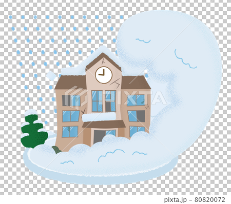 遭受雪崩的學校的矢量圖 遭受雪崩的學校的矢量圖 80820072