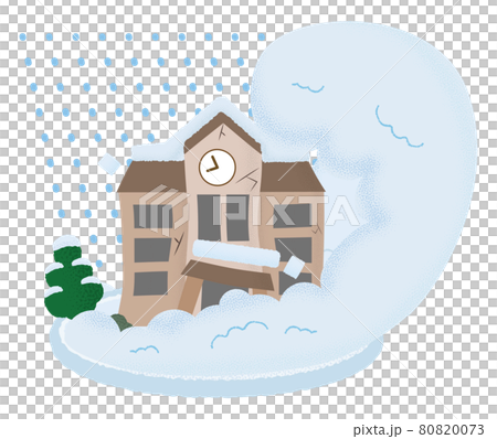 遭受雪崩的學校的矢量圖 遭受雪崩的學校的矢量圖 80820073