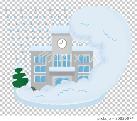 遭受雪崩的學校的矢量圖 80820074