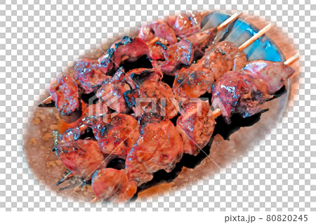 常見且簡單的烤雞肉串“肝”水彩風格圖片字母 常見且簡單的烤雞肉串“肝”水彩風格圖片字母 80820245