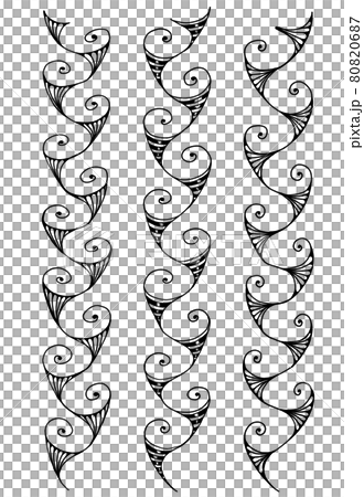 Hand-painted line pattern / Uzumaki set 80820687