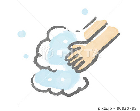 柔らかいタッチの手洗いのイラスト 80820785