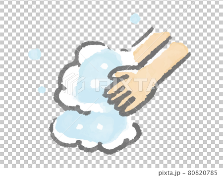 柔らかいタッチの手洗いのイラスト 80820785