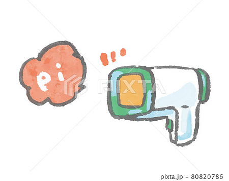 柔らかいタッチの検温器のイラスト 80820786