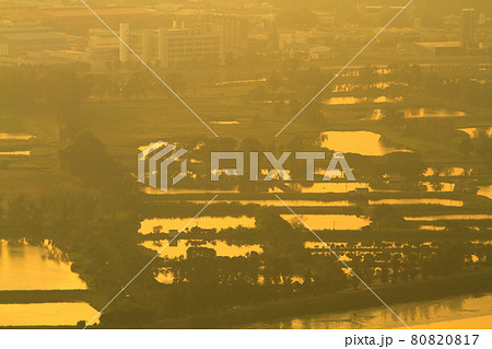 a view at Kai Kung Leng,  fish pond of Nam Sang Wai, Yuen Long 80820817